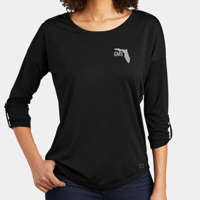 Embroidered - Ladies Gravitate Scoop 3/4 Sleeve Thumbnail