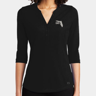 Embroidered - Ladies Jewel Henley Thumbnail