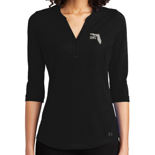 Embroidered - Ladies Jewel Henley Thumbnail