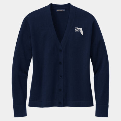 GMS Embroidered - Women's Cotton Stretch Cardigan Sweater Thumbnail