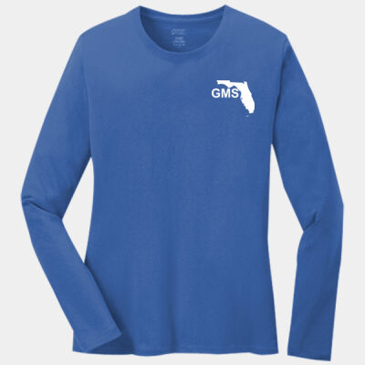Printed Left Crest - Ladies Long Sleeve Core Cotton Tee Thumbnail
