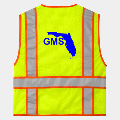 Back Print - Ansi 107 Class 2 Mesh Zippered Two Tone Vest (Stock Alert) Thumbnail