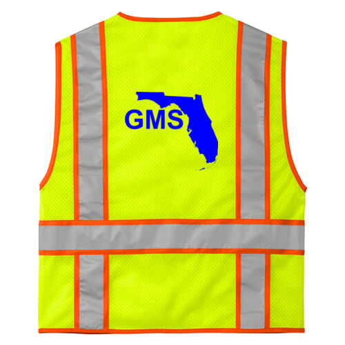 Back Print - Ansi 107 Class 2 Mesh Zippered Two Tone Vest (Stock Alert) Thumbnail