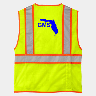 Back Print - Ansi 107 Class 2 Surveyor Zippered Two Tone Vest Thumbnail