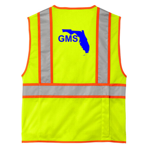 Back Print - Ansi 107 Class 2 Surveyor Zippered Two Tone Vest Thumbnail
