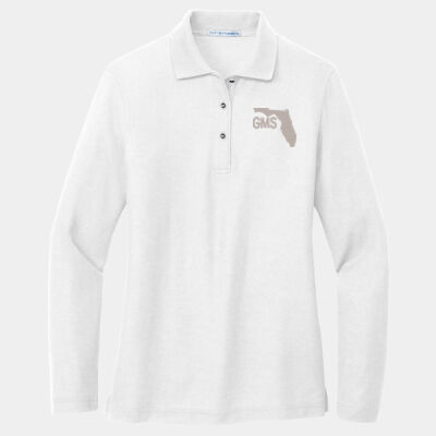 Embroidered Crest - Ladies Silk Touch™ Long Sleeve Polo Thumbnail