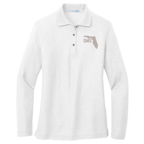 Embroidered Crest - Ladies Silk Touch™ Long Sleeve Polo Thumbnail