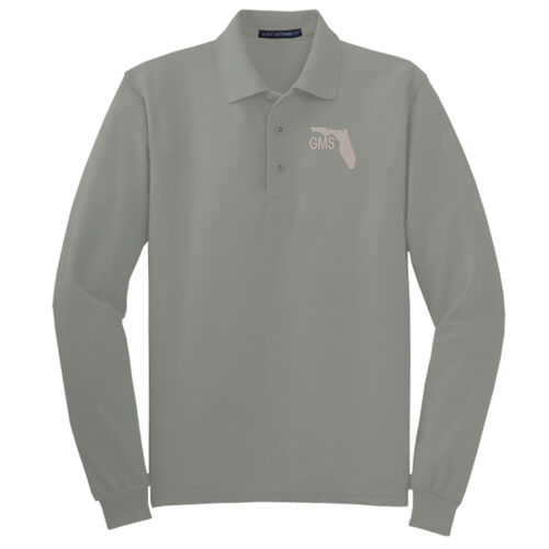 Embroidered Crest - Tall Silk Touch™ Long Sleeve Polo Thumbnail